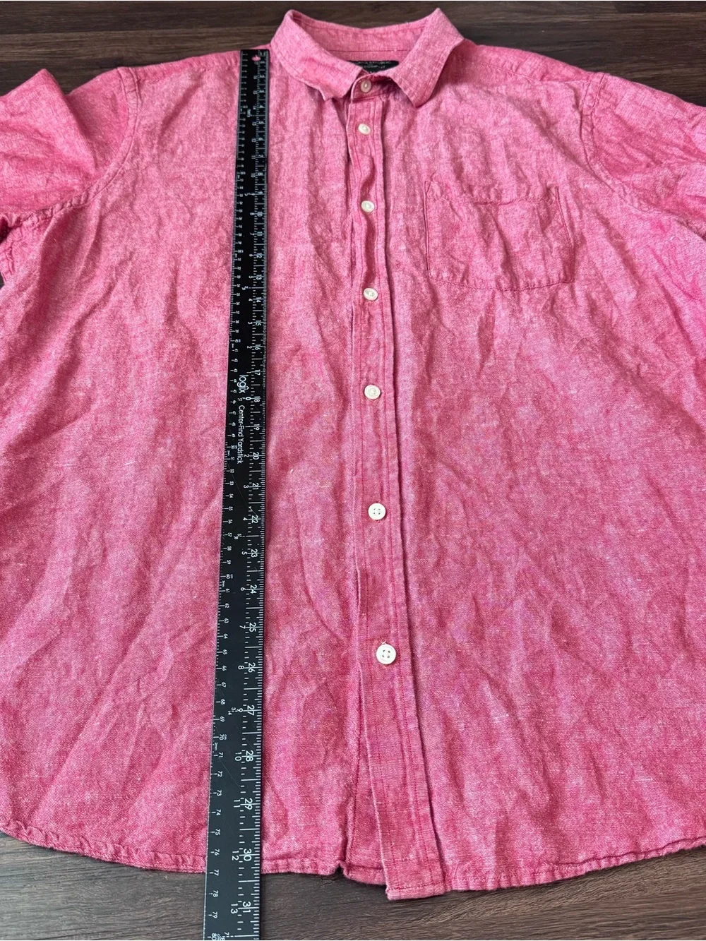 Banana Republic Men’s Shirt Linen Blend XL Red Short Sleeve Button Up Resortwear